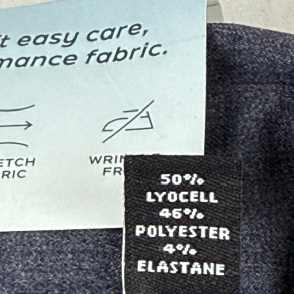 Van Heusen Men's Comfort Performance Stretch Blue Dress Shirt Size Tall 18-37/38 - Picture 6 of 10